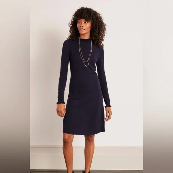 navy knit dress Chic Statement Floral Knit Mini Dress in Navy L / Navy main image 0